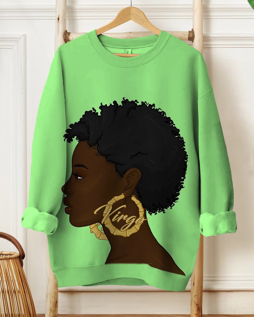 Virgo Earring Girl Unisex Long Sleeve Sweatshirt