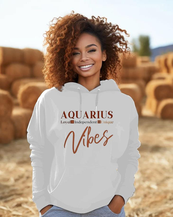 Aquarius Vibes Letter Long-sleeved Hoodie