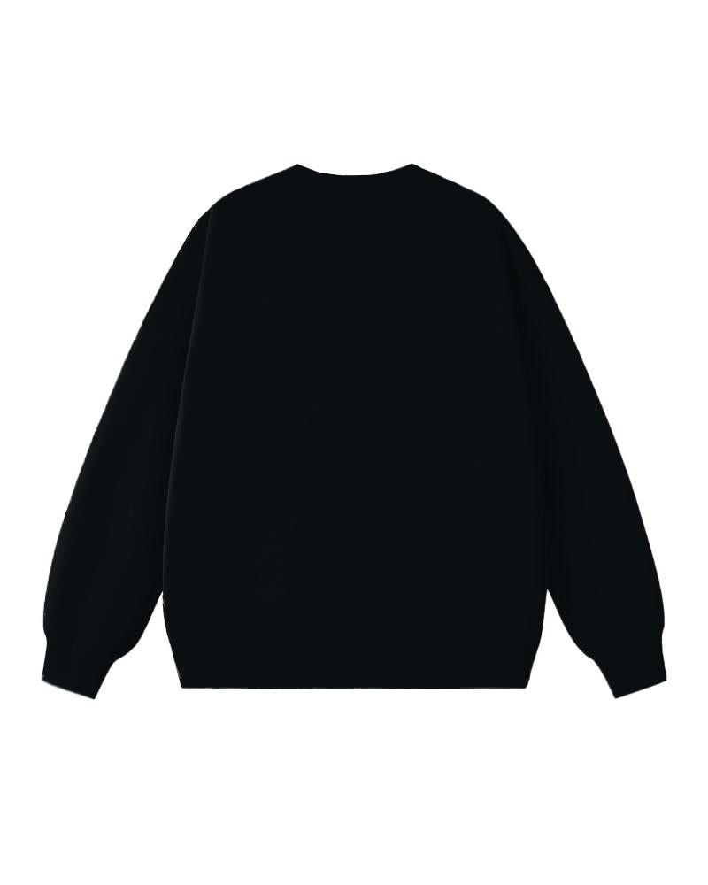 Pretty Black Long Sleeve Crewneck Sweatshirt