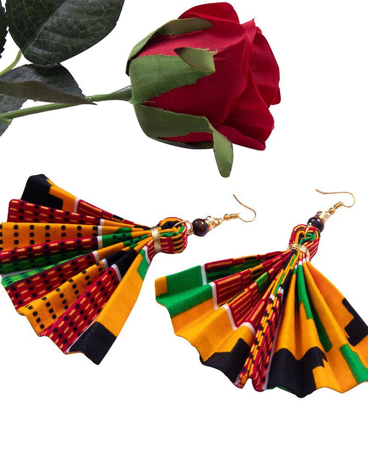 African Print Scalloped Ankara for Girls Earrings