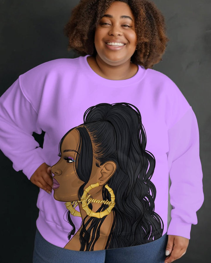 Aquarius Earring Girl Unisex Long Sleeve Sweatshirt