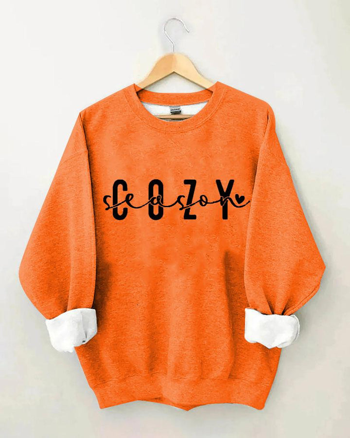 Women's Thanksgiving Cozy Season Print Round Neck Sweatshirts