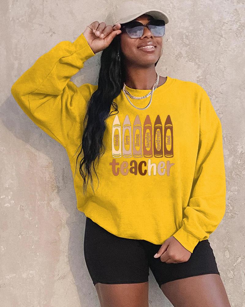 Melanin Crayon Long Sleeve Crewneck Sweatshirt