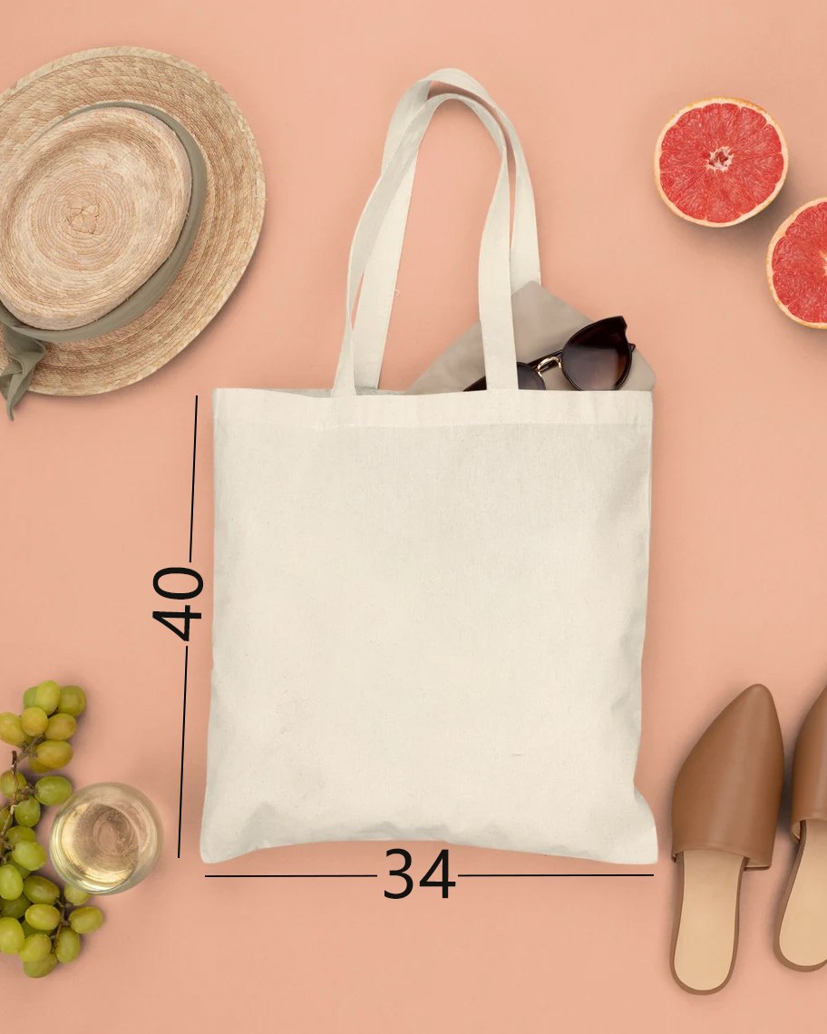 Stay On Your P's Zipper Canvas Tote Bag