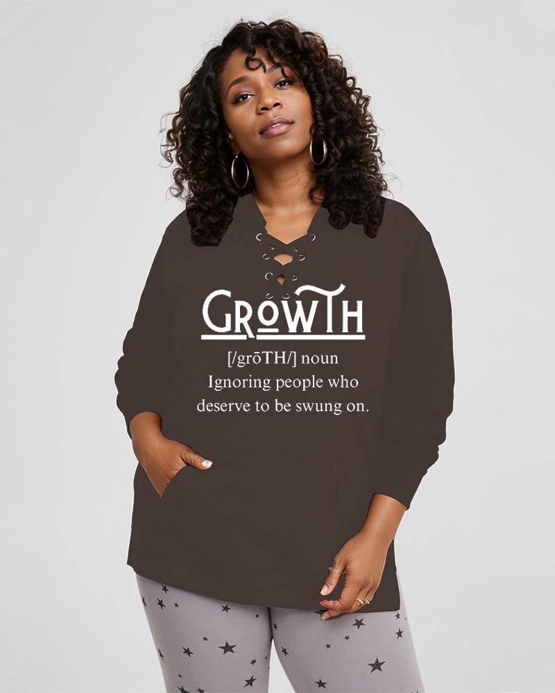 Growth Lace Up Side Slit Hoodie