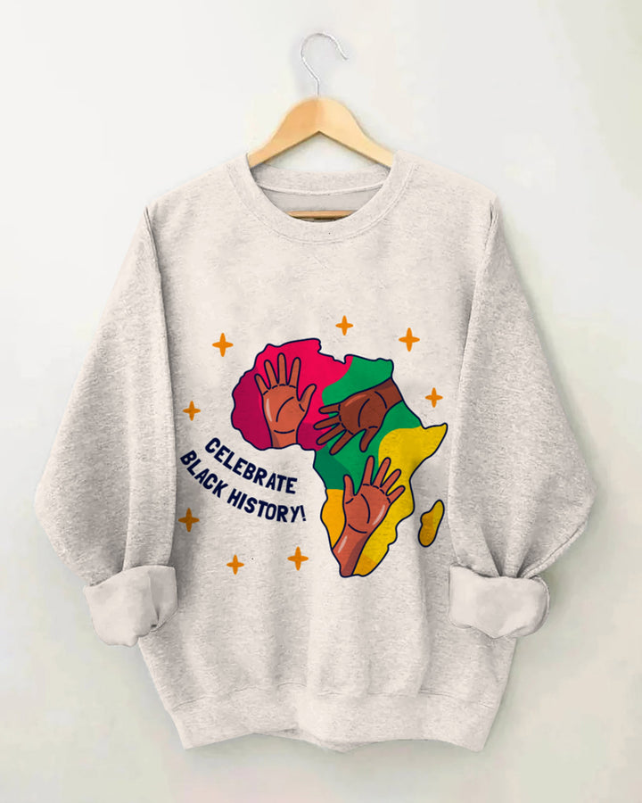 Celebrate Black History Month Map Crewneck Sweatshirt