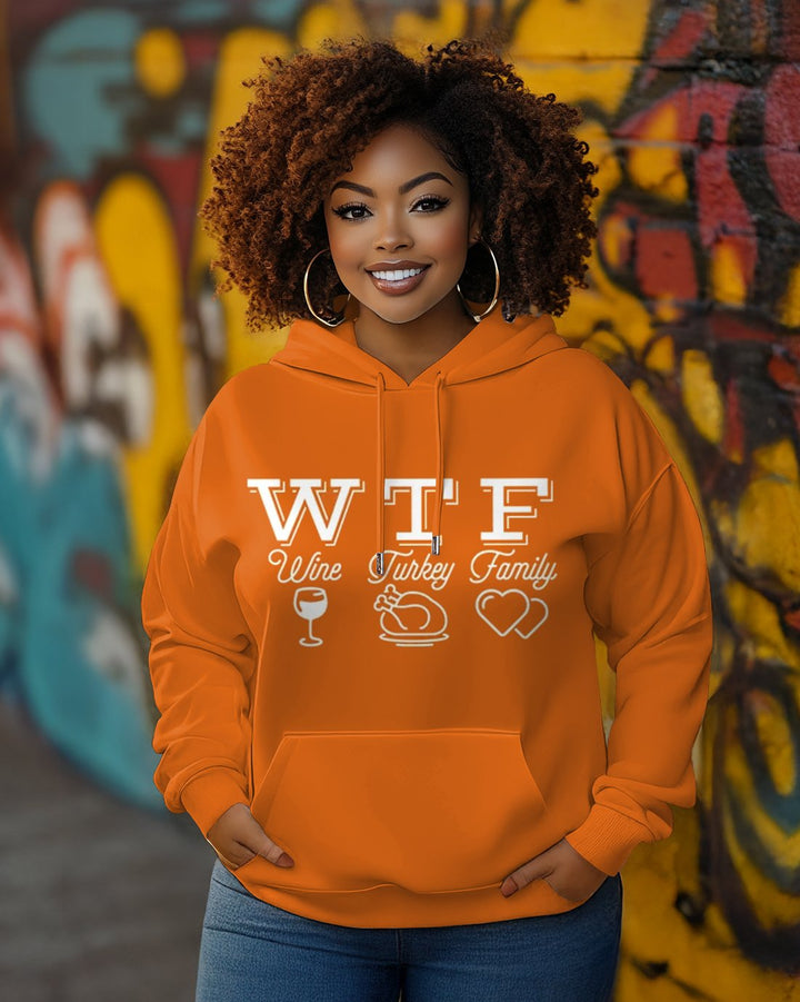 WTF Fall and Thanksgiving Long-sleeved Hoodie