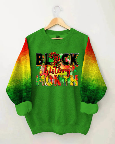 Black History Mouth Print Long Sleeve Sweatshirt