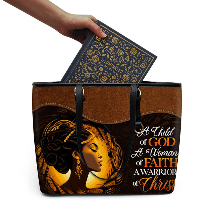 A Child Of God - Personalized Leather Totebag