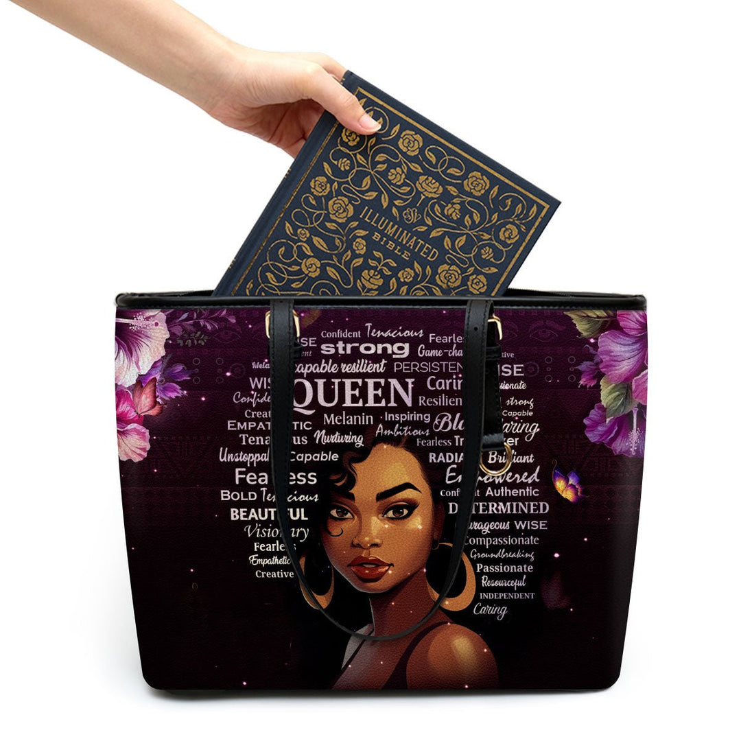 Black Queen - Personalized Leather Totebag