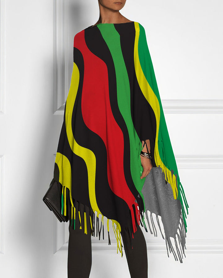 Rasta Jamaican Color Tassel Irregular Top