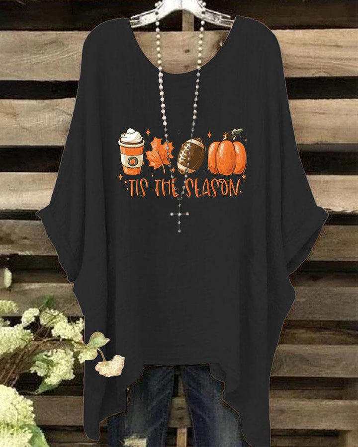 Women's Thanksgiving Tis The Season Print Shirt