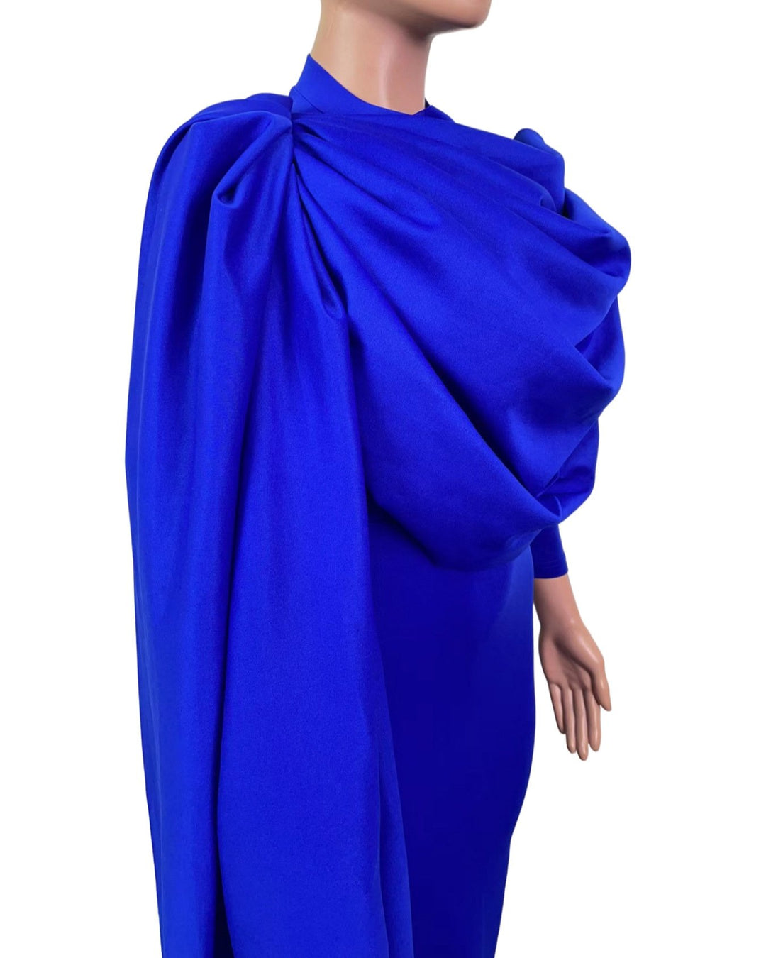 Fashionable High-end Elegant Style Solid Color Cape Dress