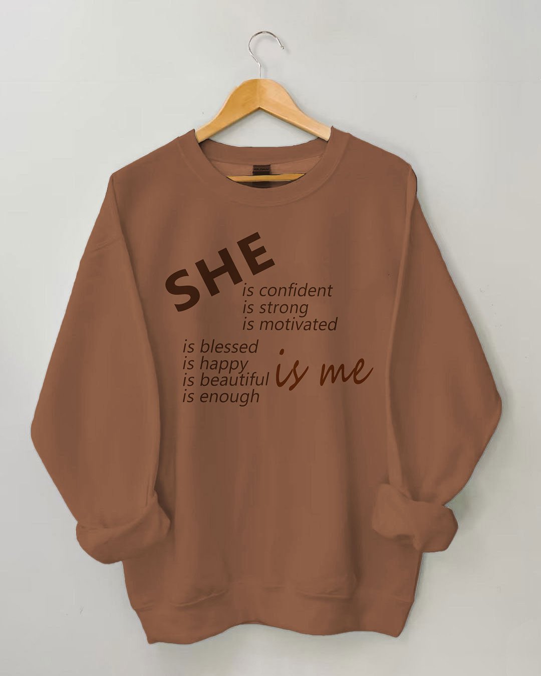 She Is Me Print Casual  Long Sleeve Sweatshirt