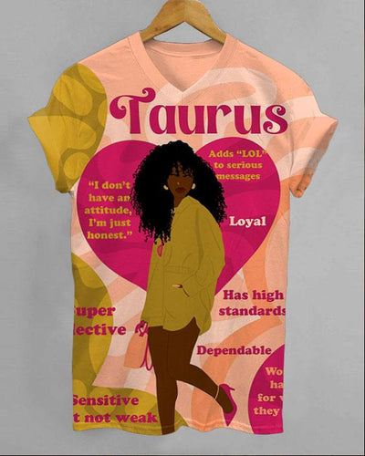 Taurus Girly Season Unisex V-neck Short Sleeve Tshirt