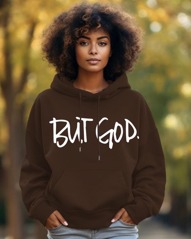 Cotton-But God Letter Print Fashion Daily Long Sleeve Hoodie