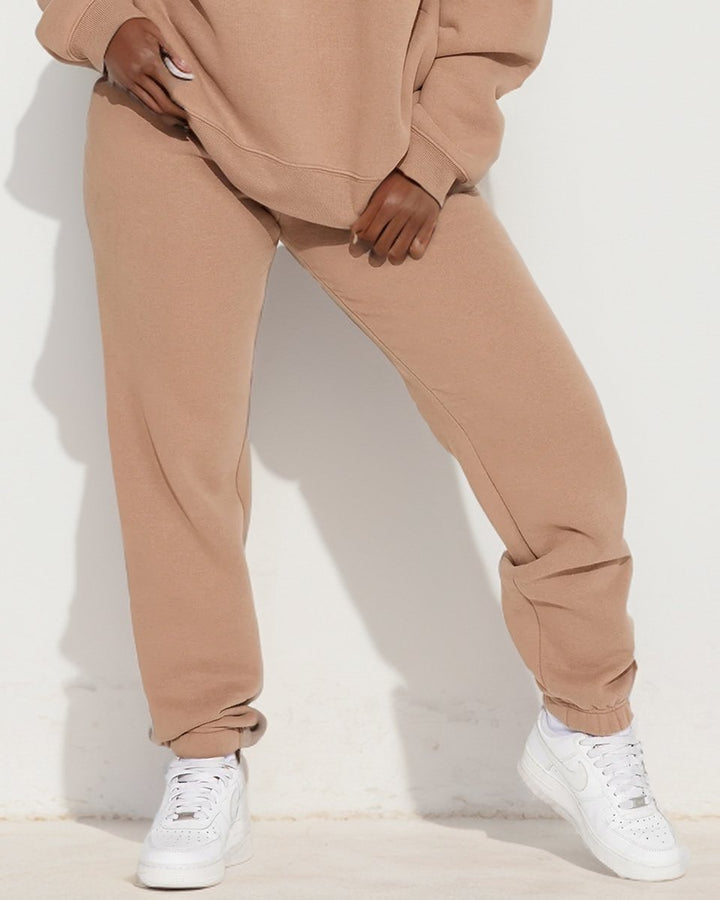 Solid Color Sweatshirt Two Pieces Set