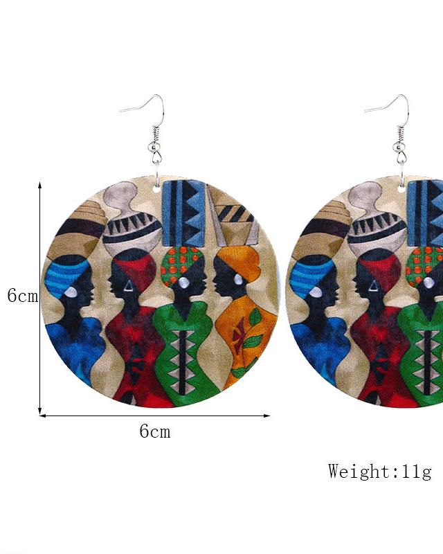 Painted African Women Earrings