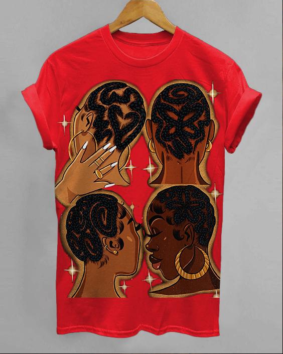 Hairstyles Illustration Unisex Short Sleeve Shirt