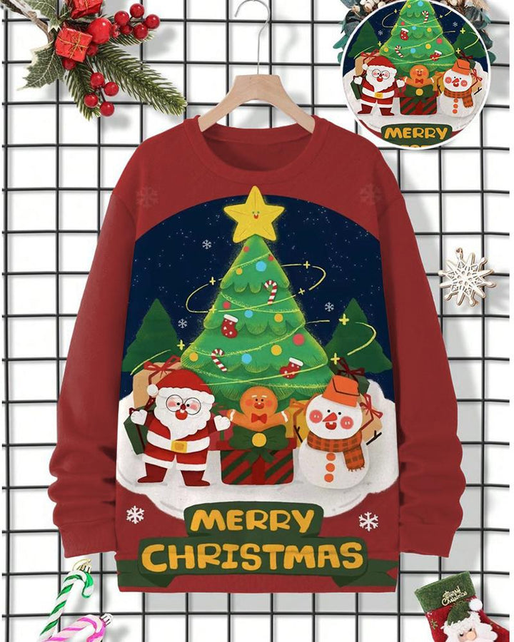 Merry Christmas Long Sleeve Crewneck Sweatshirt