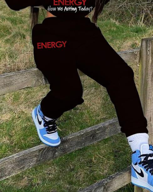 I Match Energy Long Sleeve Hoodie Two Pieces Set