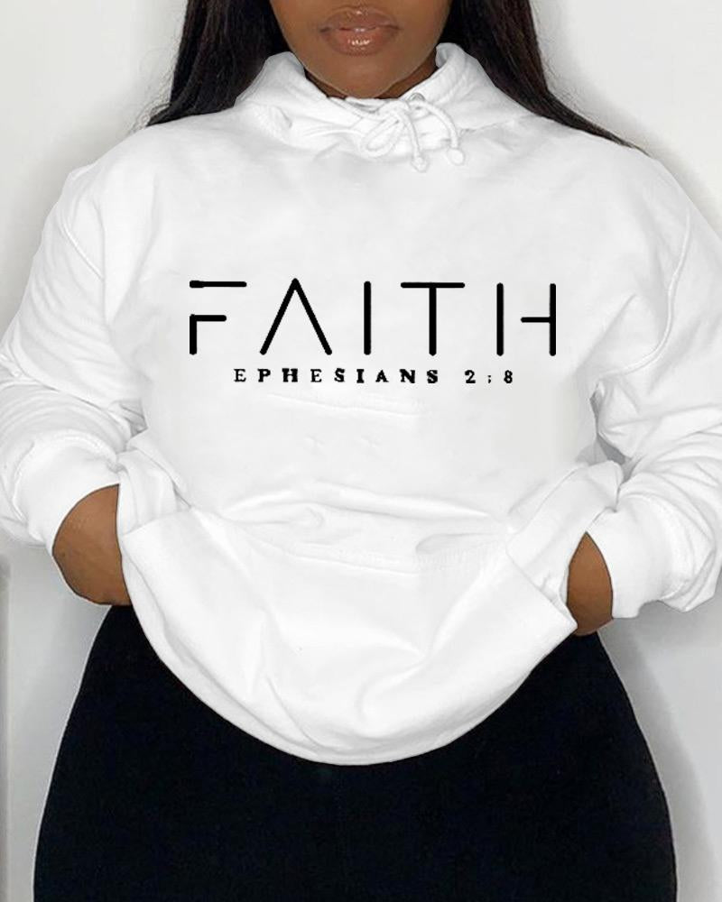 Women's Faith Pocket Long Sleeve Hoodie