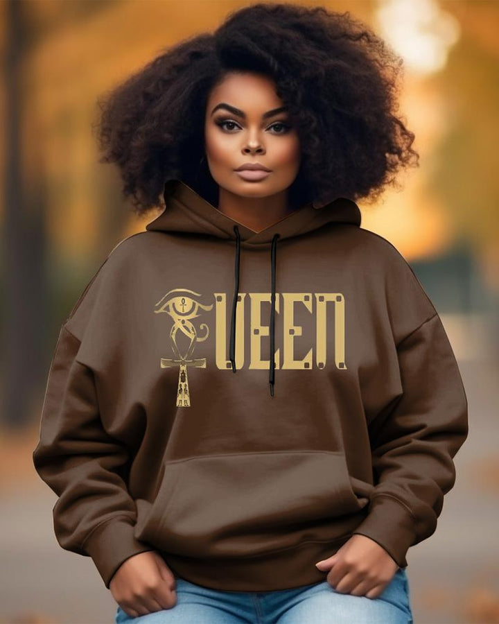 Queen Wife Woman With Egyptian Ankh Long-sleeved Hoodie