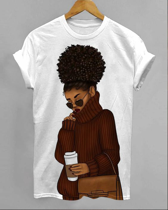 Afro Sweater Girl Unisex Short Sleeve Tshirt