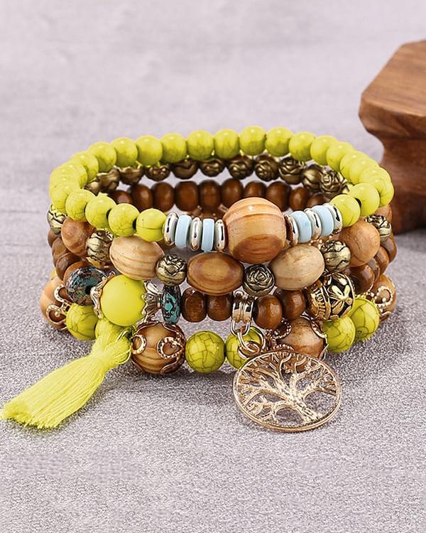 Women's Bohemian Multilayer Wood Bead Bracelet