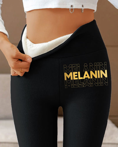 Gold Melanin Fleece Warm Leggings