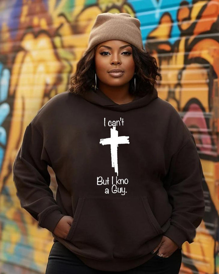 Women's Faith I Can't But I Know A Guy Pocket Long Sleeve Hoodie