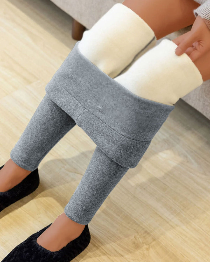 Gold Powder Brown Suger Plush Thermal Leggings