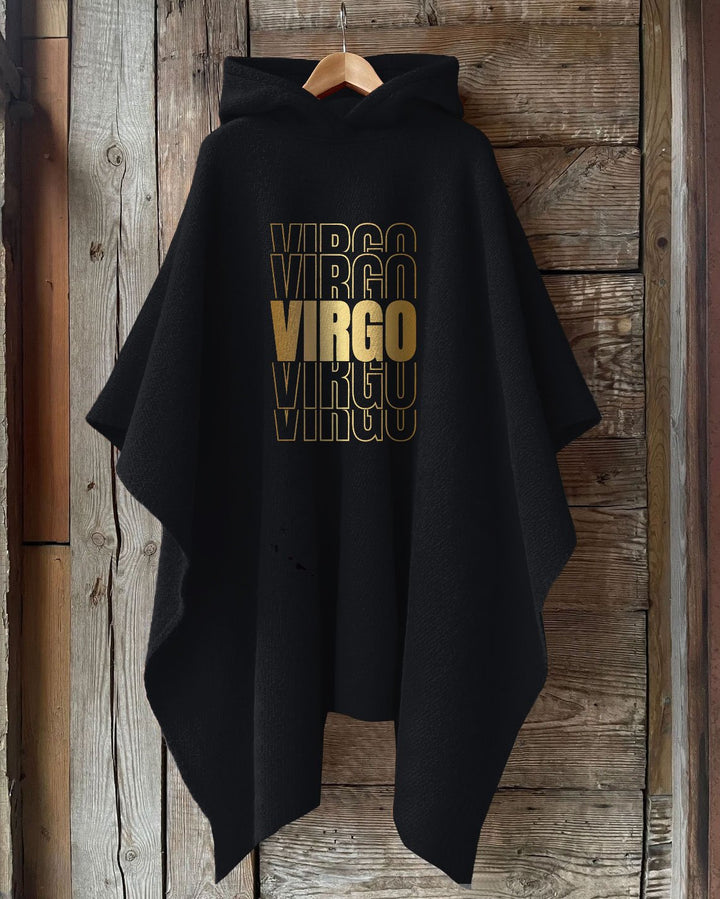 Stacked Virgo Zodiac Hooded Warm Shawl Cape