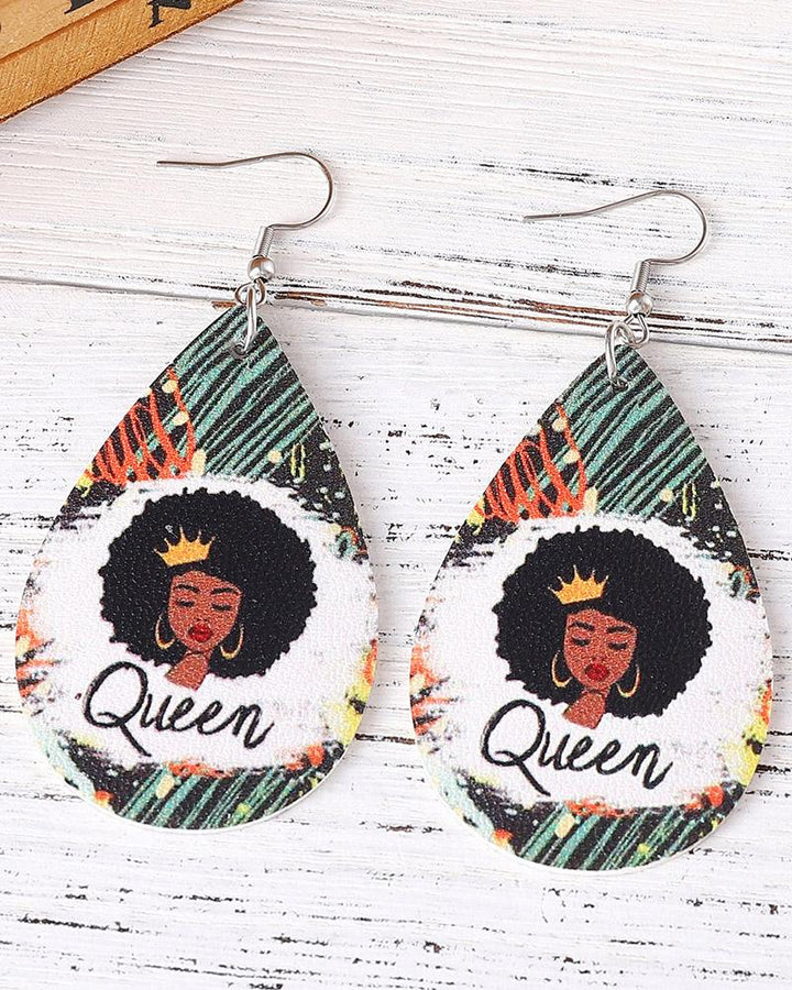 Afro Queen Wooden Earrings