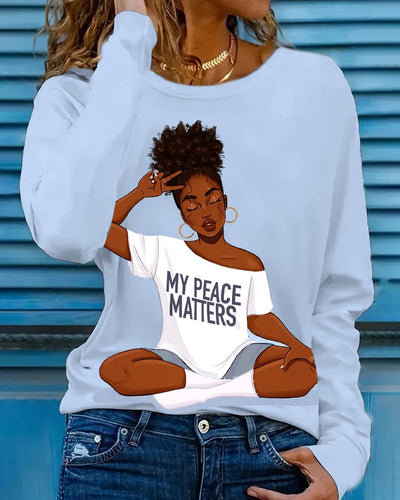 My Peace Matters Brown Girl Long Sleeve T-shirt