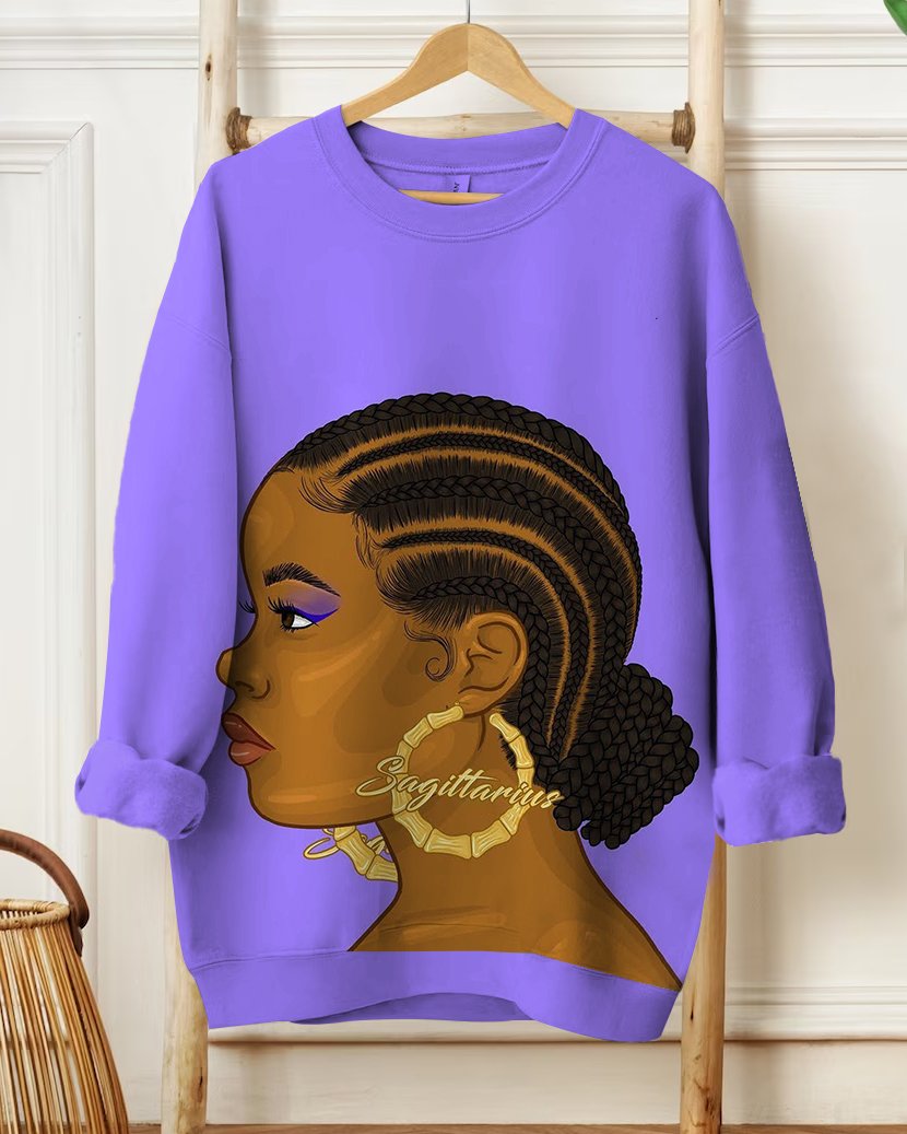 Saggitarius Earring Girl Unisex Long Sleeve Sweatshirt