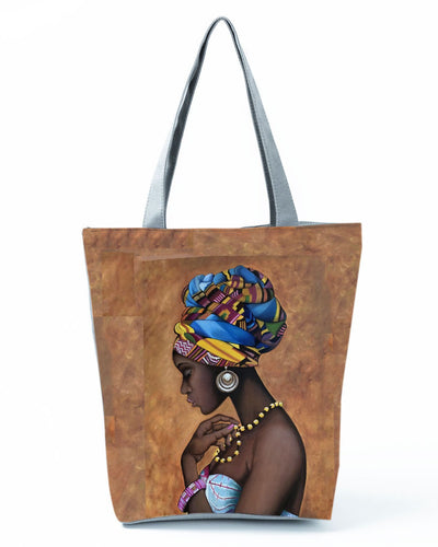 African Mama Zip Shoulder Bag
