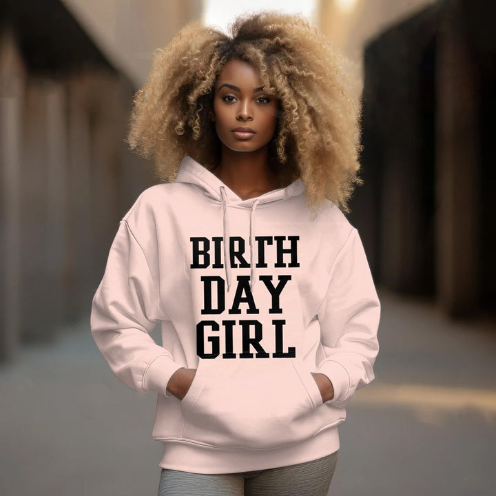 Birthday Girl Letter Long-sleeved Hoodie