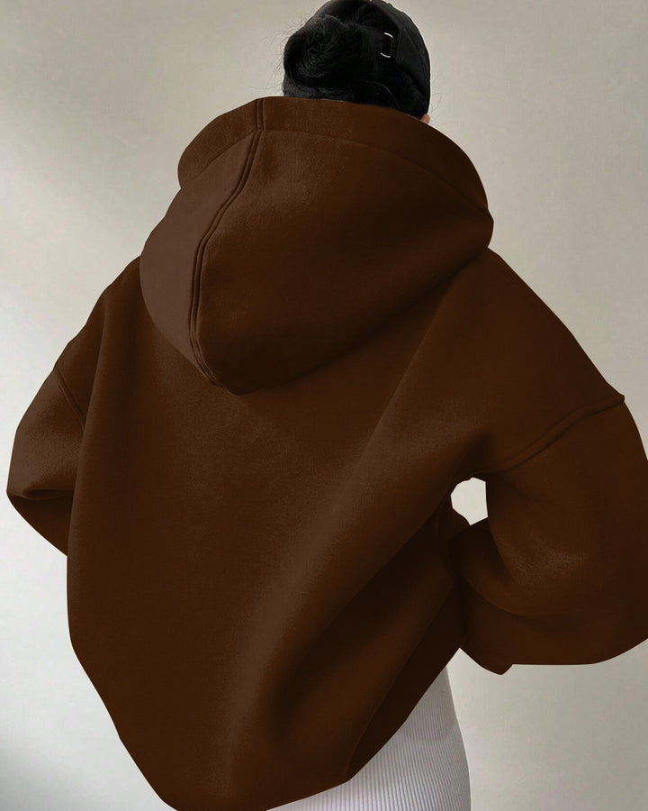 Brown Suger Woman Drop Shoulder Long-sleeved Hoodie