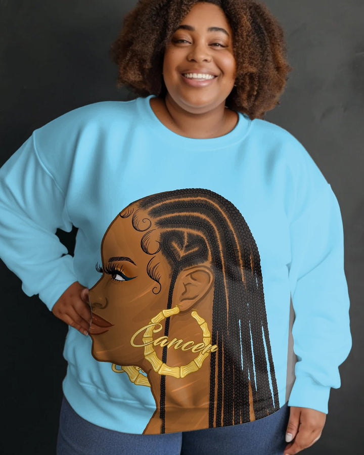 Cancer Earring Girl Unisex Long Sleeve Sweatshirt