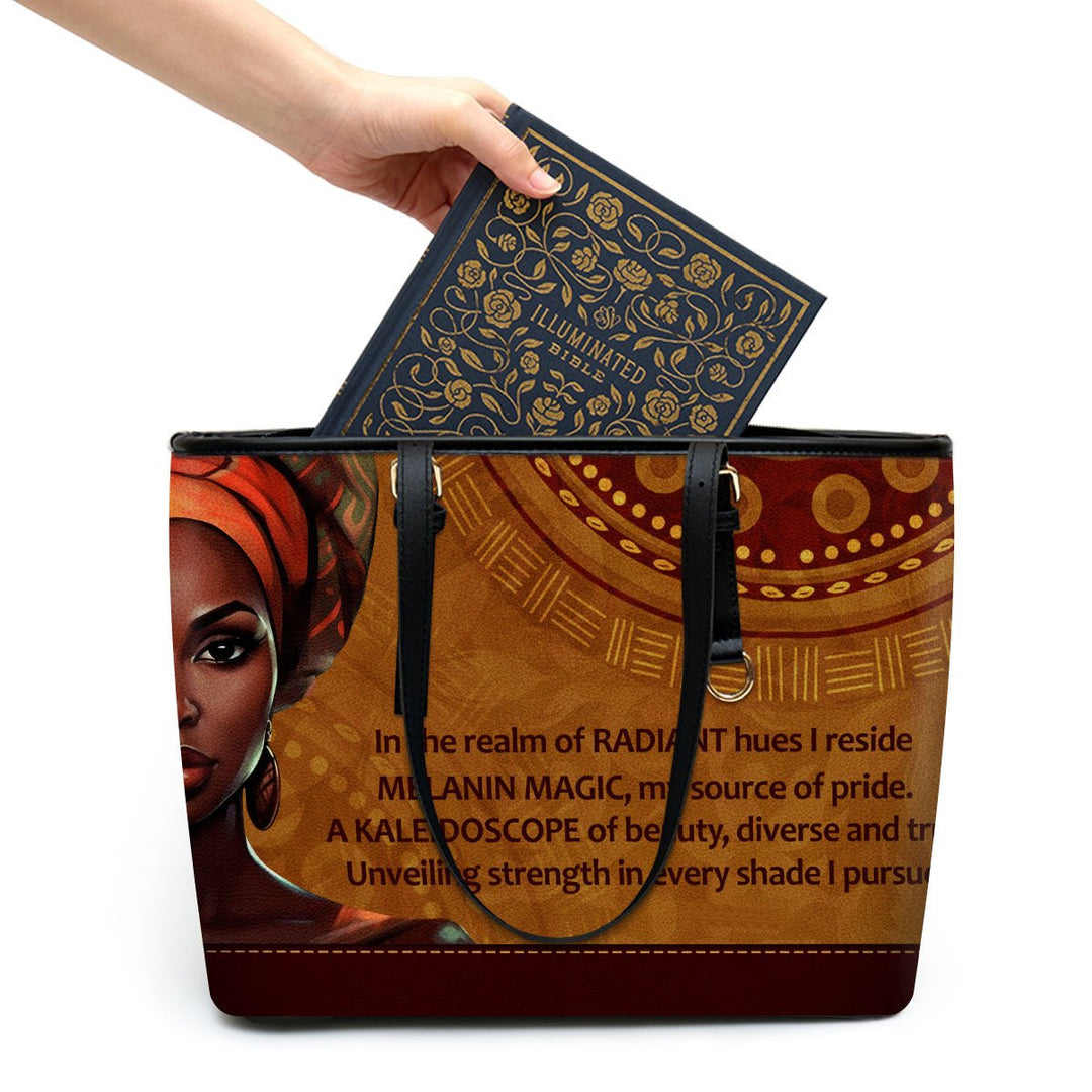 Kaleidoscope Of Beauty - Personalized Leather Totebag