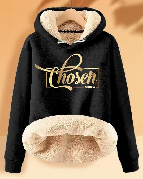 Plush and Warm Chosen Faith Long-sleeved Hoodie