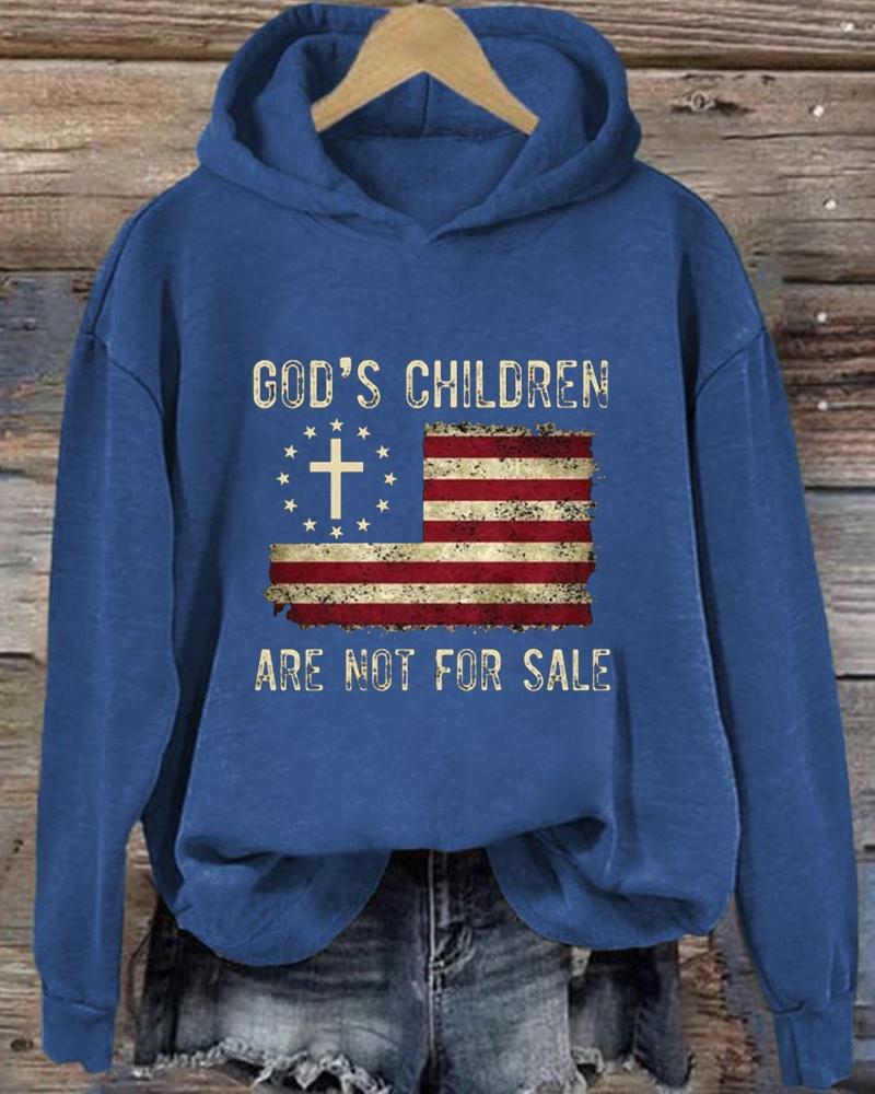 Women's Faith God'S Children Are Not For Sale  Long Sleeve Hoodie