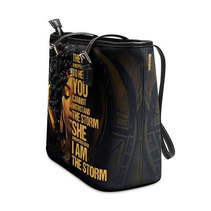 I Am The Storm - Personalized Leather Totebag