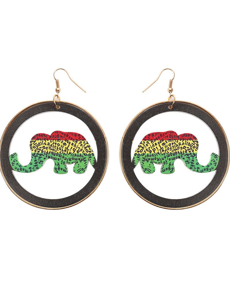 Round Africa Map Earrings