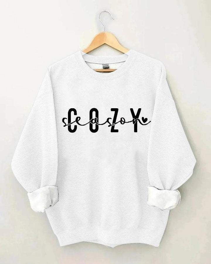 Women's Thanksgiving Cozy Season Print Round Neck Sweatshirts