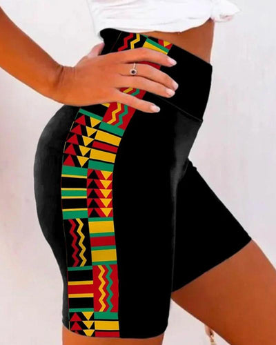 Women's Black Ethnic Fashion Printed Cropped Pants