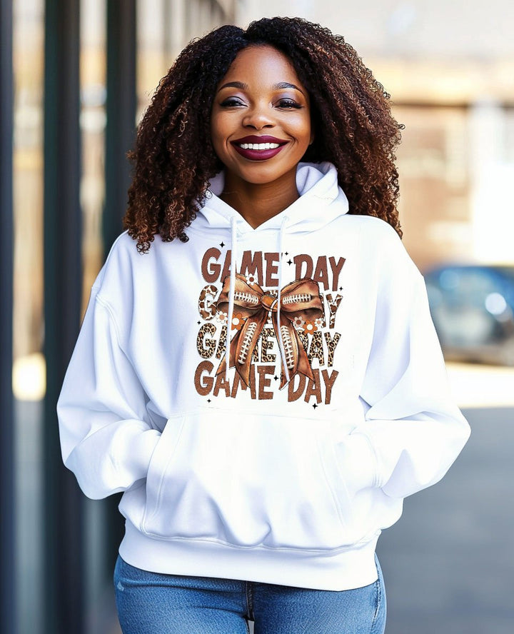 Women's Rugby Print Pocket Long Sleeve Hoodie