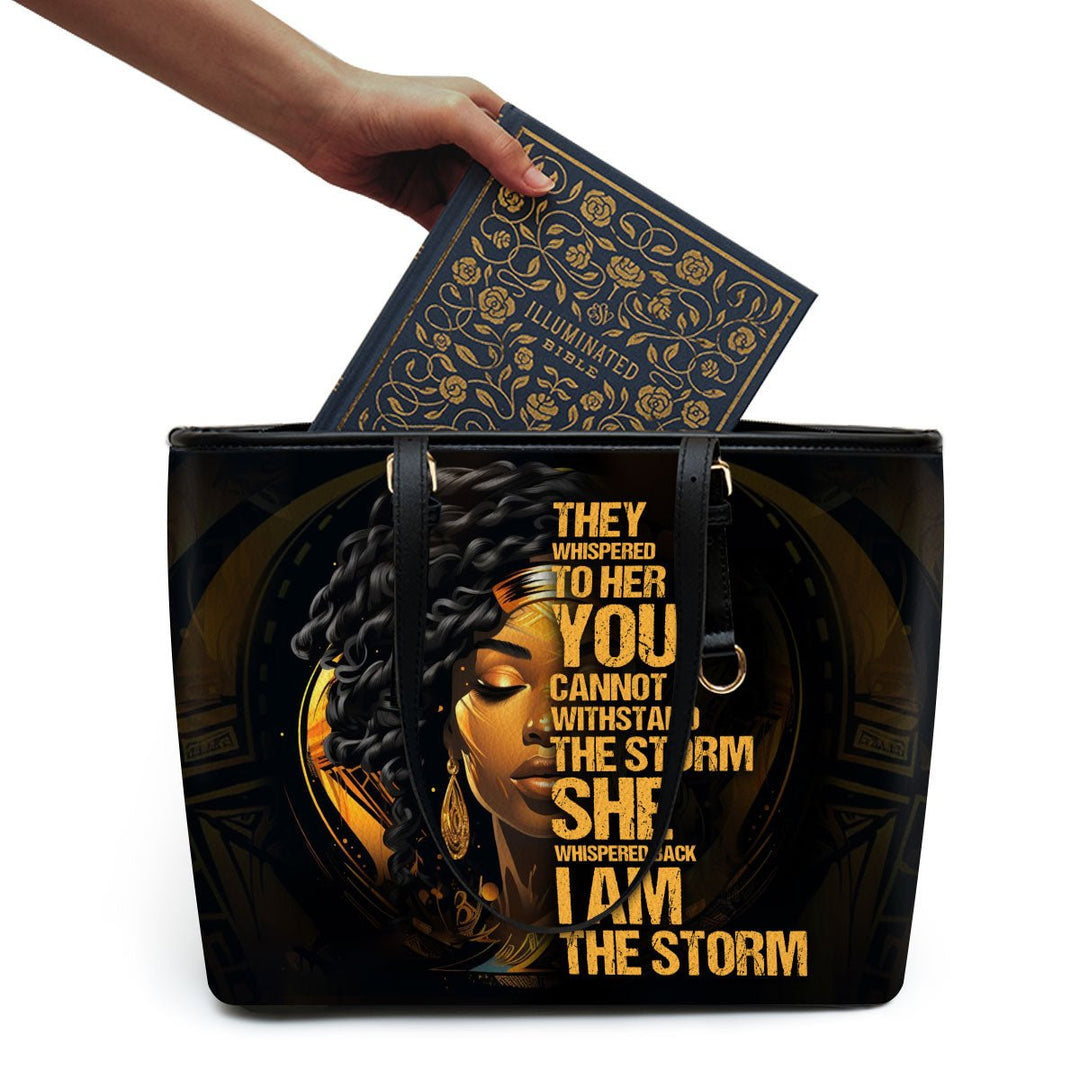 I Am The Storm - Personalized Leather Totebag