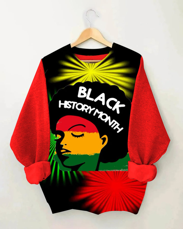 Afro Girl Black History Month Crewneck Sweatshirt